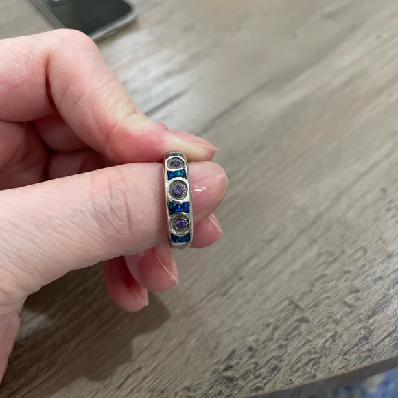 Turquoise, Amerhyst silver ring - Picture 2 of 3